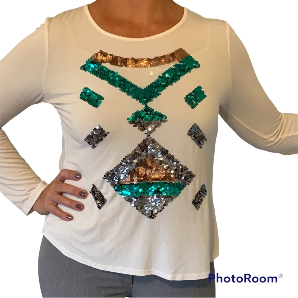 Sequin detail knit top